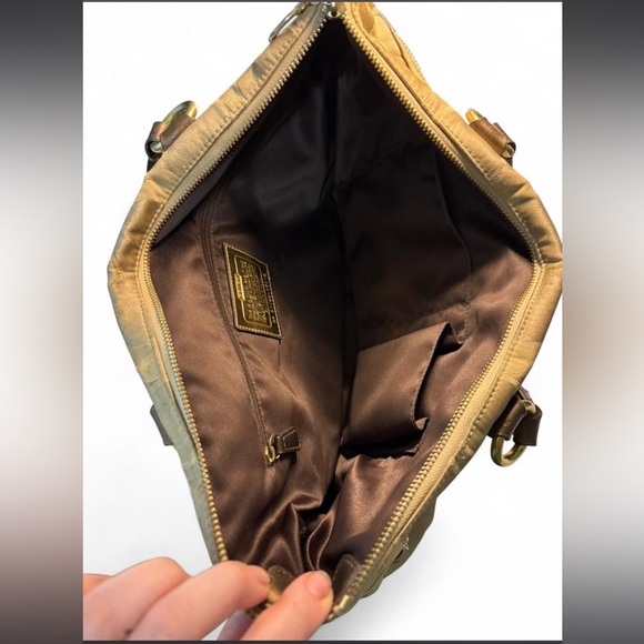 Y2K Coach Gold Poppy Signature Tote with Gold Accents - Picture 3 of 5